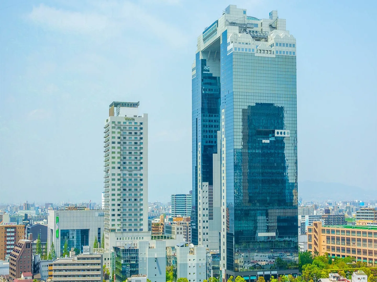 Panoramic Osaka city view from Umeda Sky Building